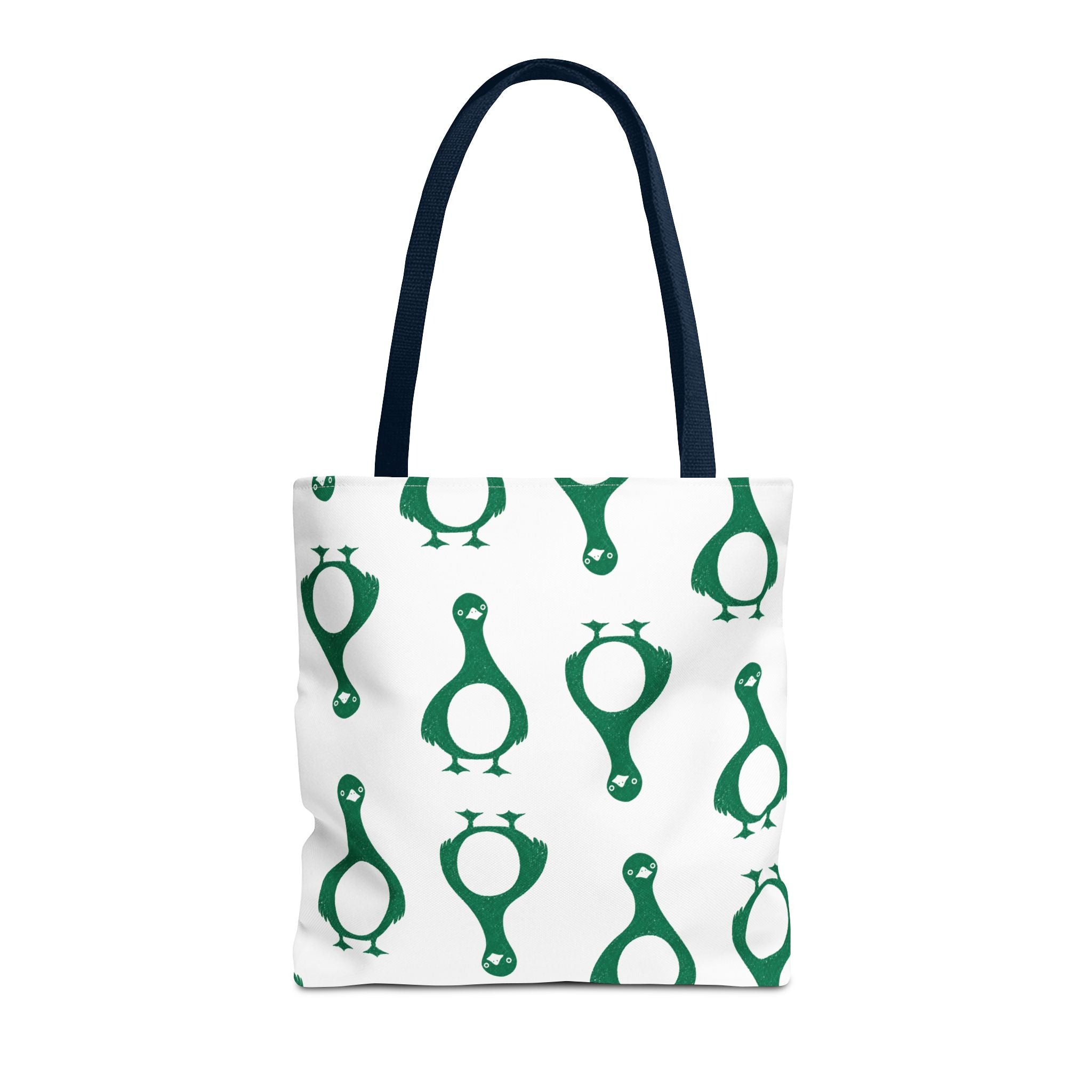 Green Penguin Pattern Tote Bag — Cute Reusable Shopping & Beach Tote