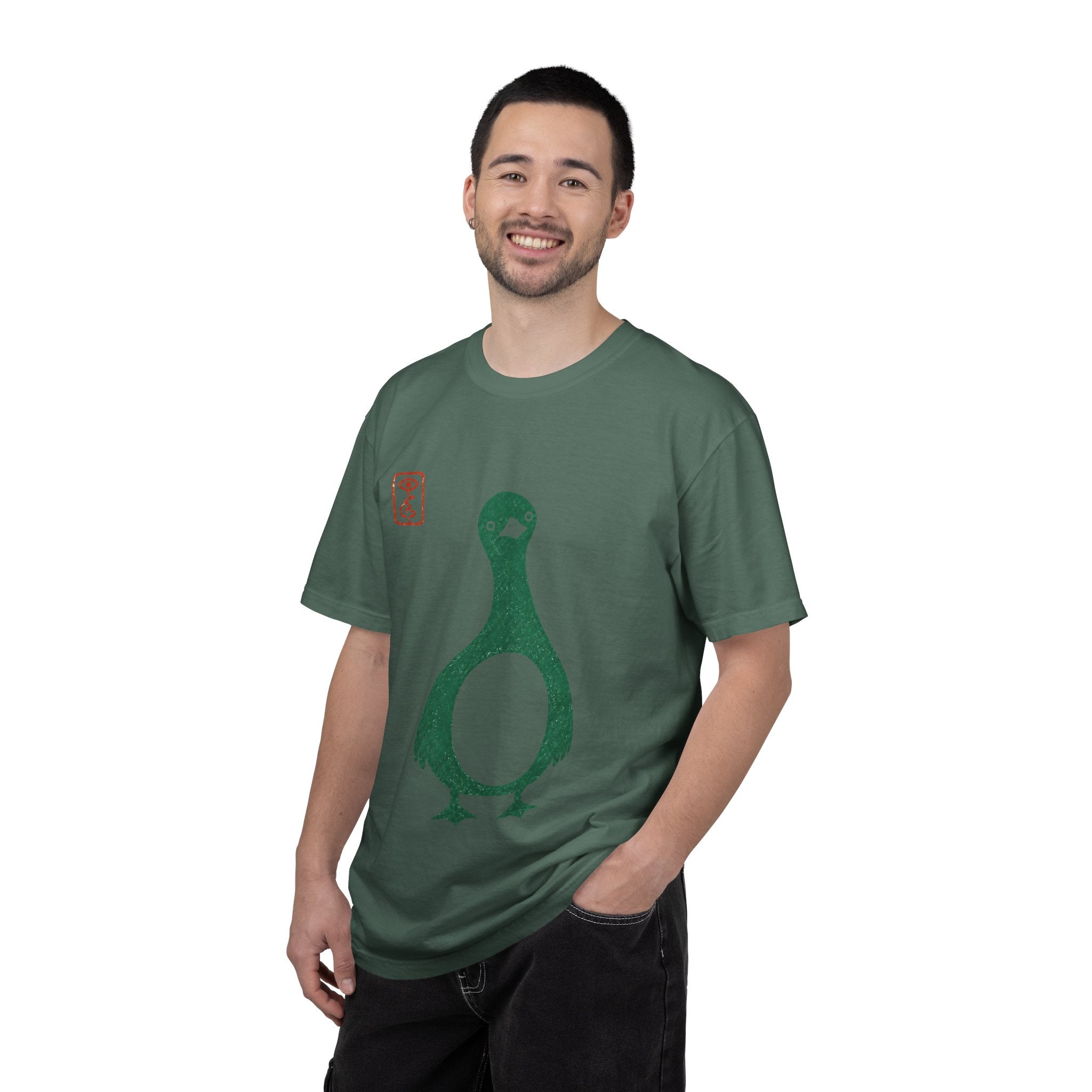Pigeon Graphic T-Shirt — Vintage Green Bird Print