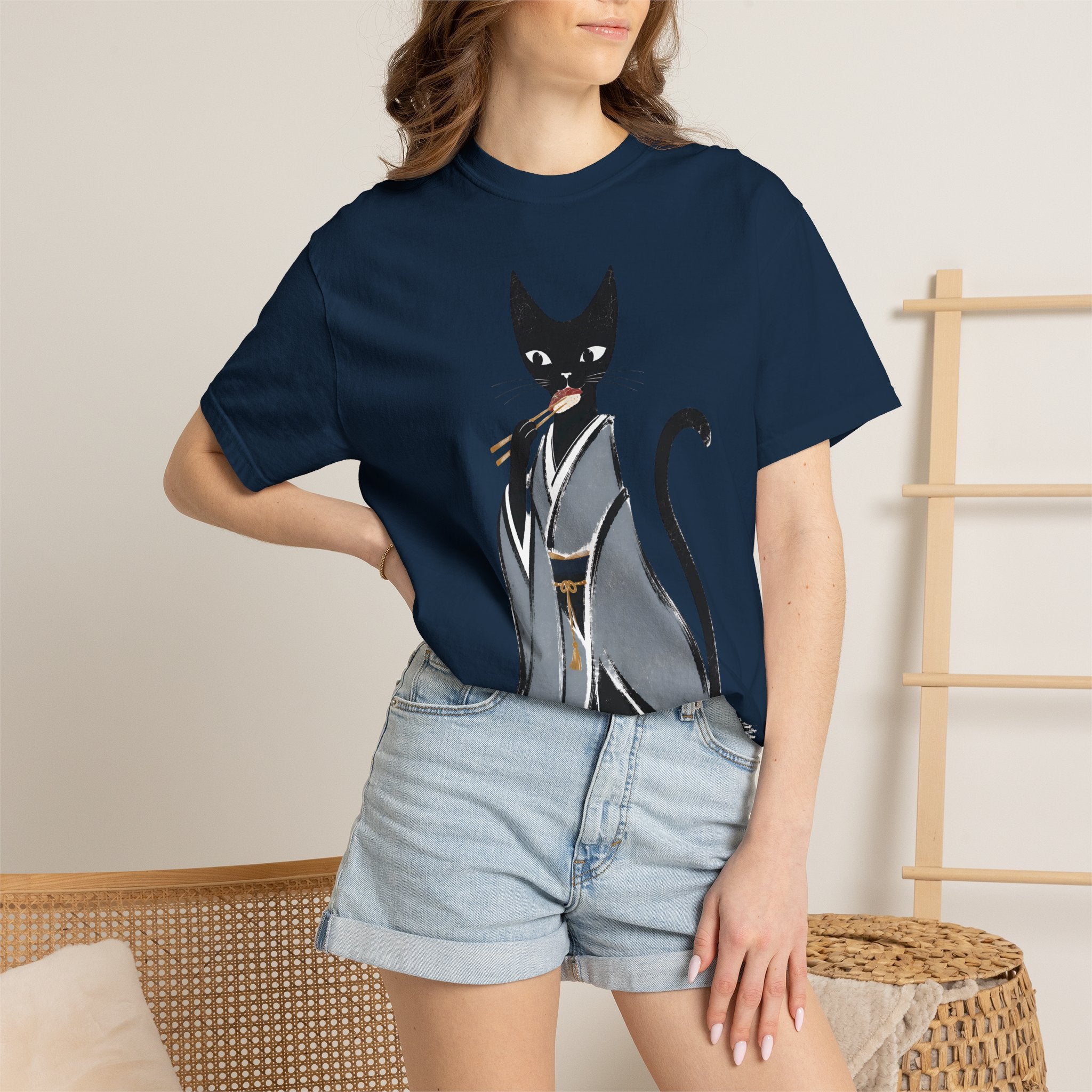 Kat in Kimono T-Shirt — Japanese Cat Illustration Tee