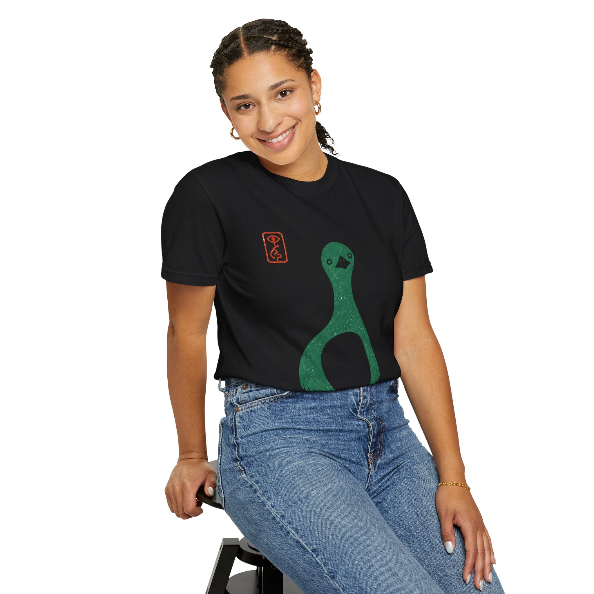 Pigeon Graphic T-Shirt — Vintage Green Bird Print