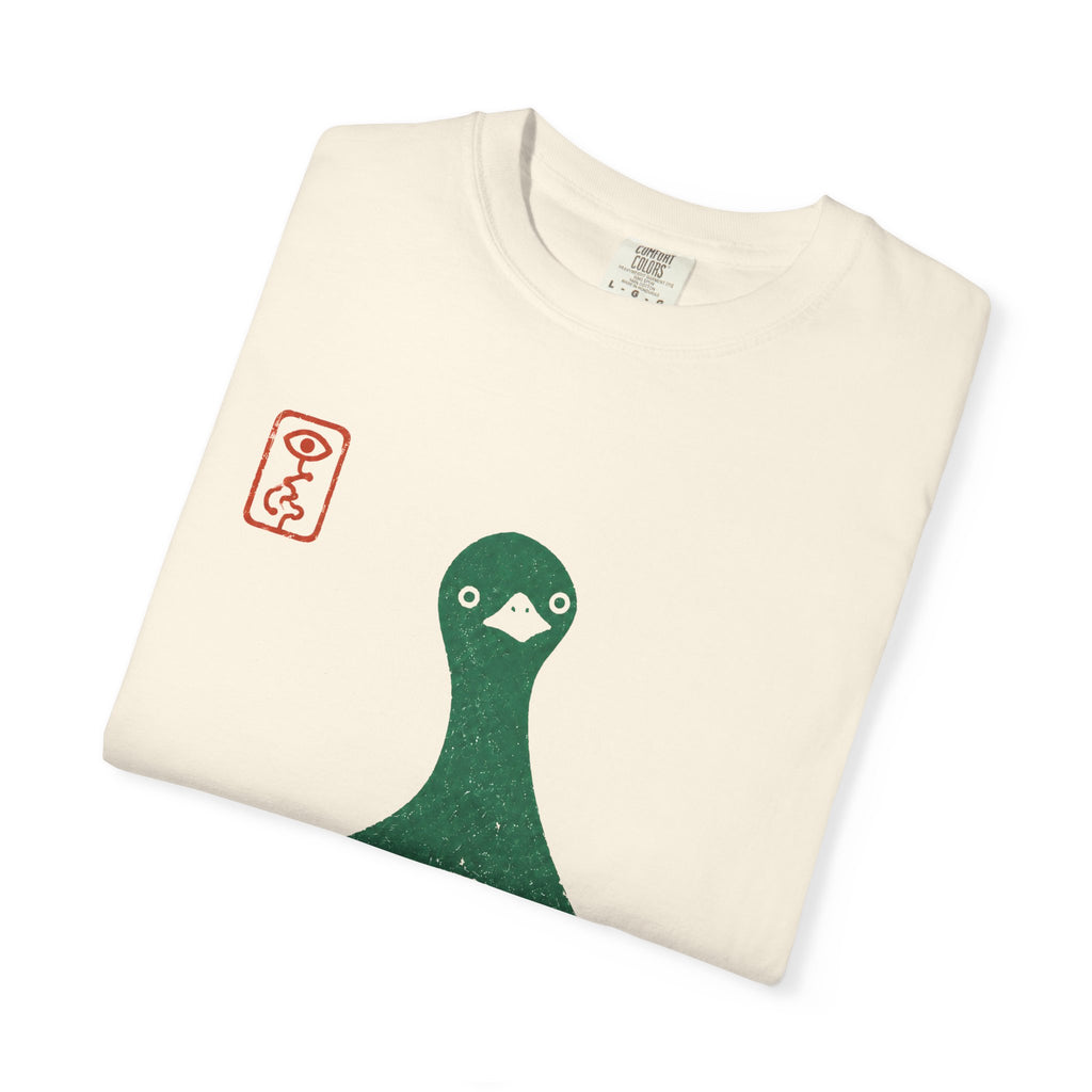 Pigeon Graphic T-Shirt — Vintage Green Bird Print