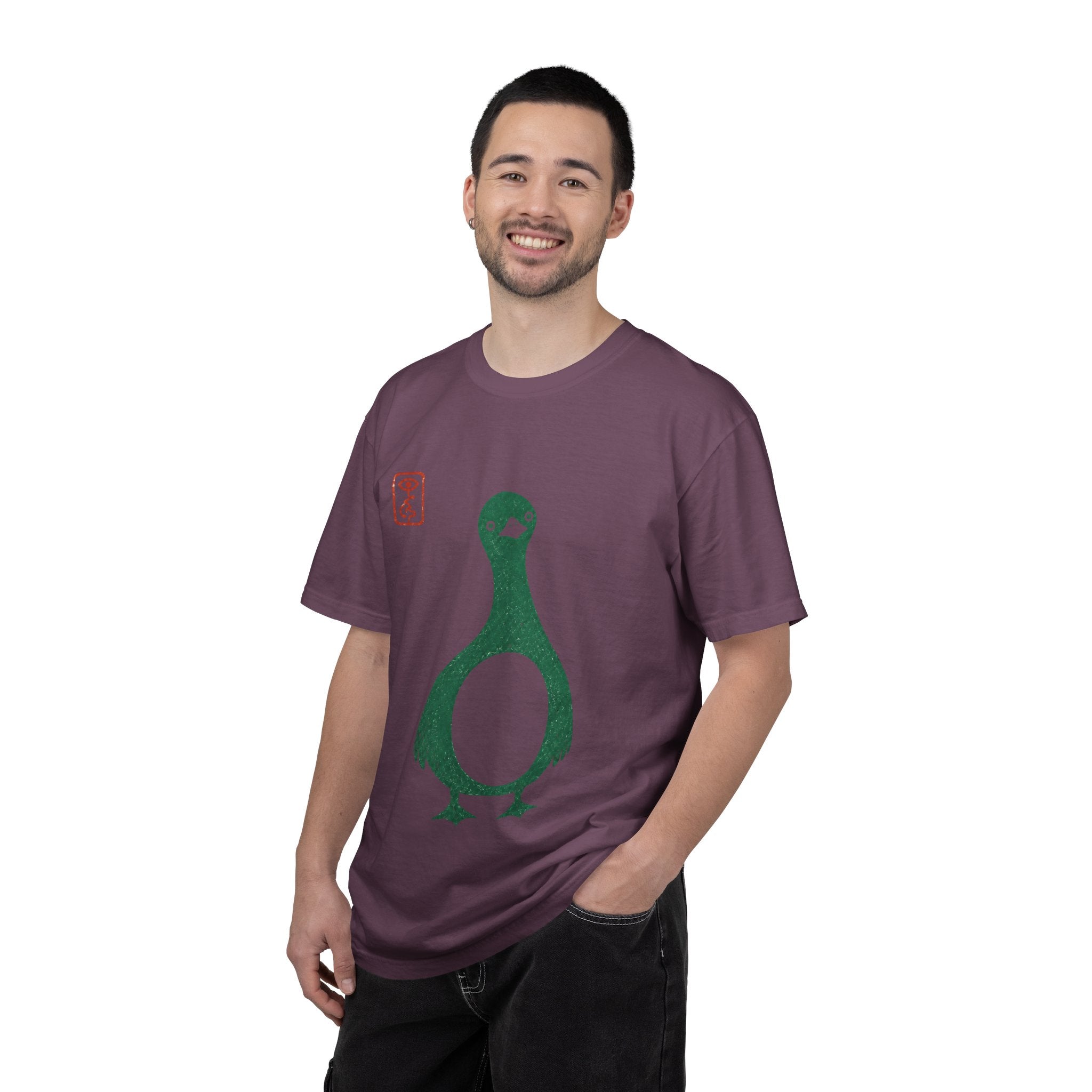 Pigeon Graphic T-Shirt — Vintage Green Bird Print