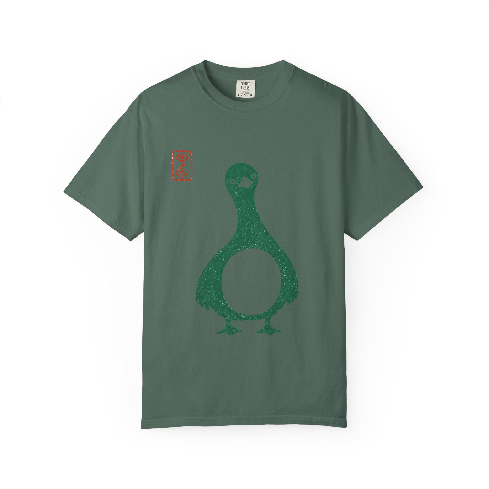 Pigeon Graphic T-Shirt — Vintage Green Bird Print