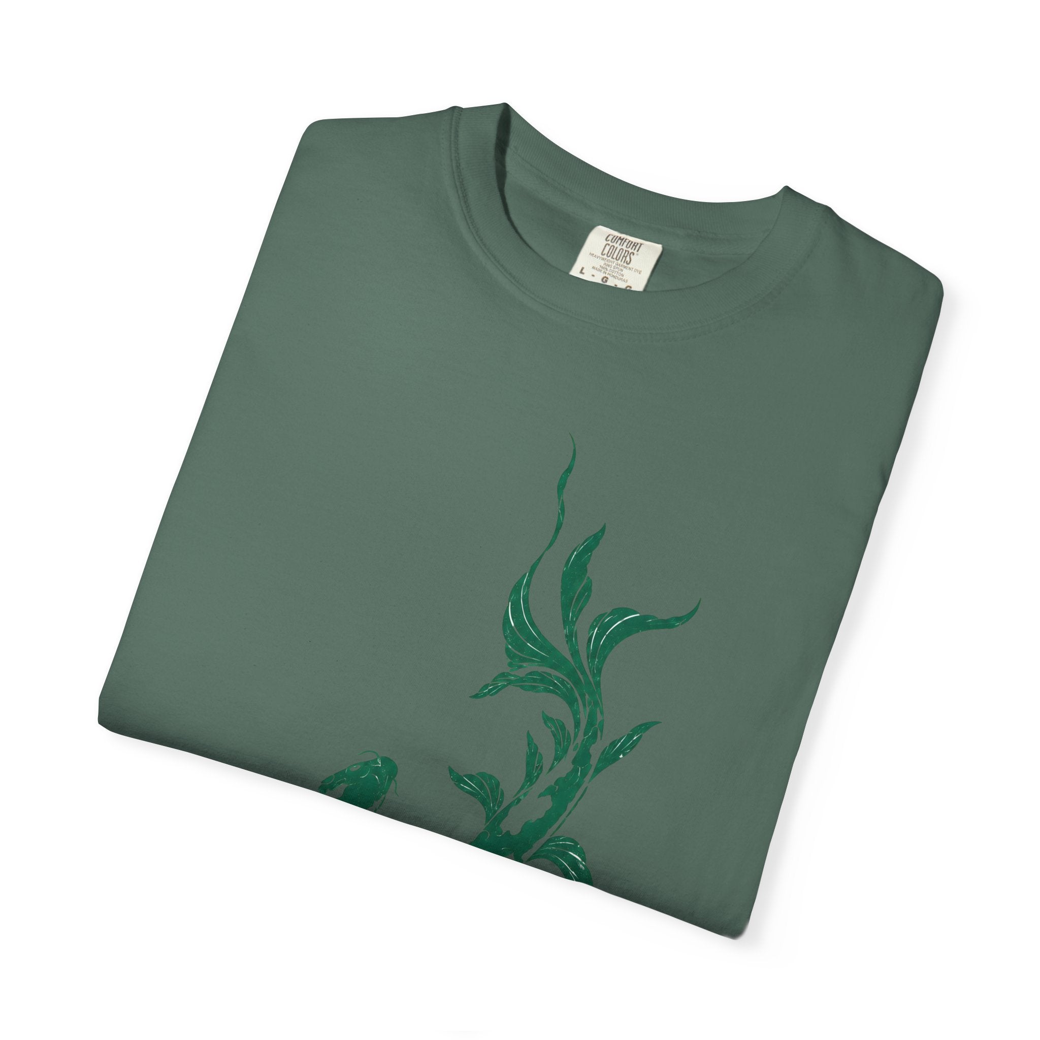 Koi Fish Graphic T-Shirt – Green Dual Koi Design