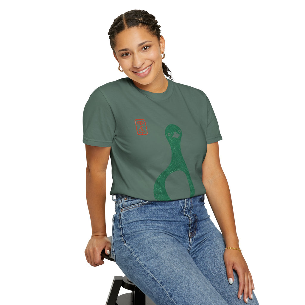 Pigeon Graphic T-Shirt — Vintage Green Bird Print