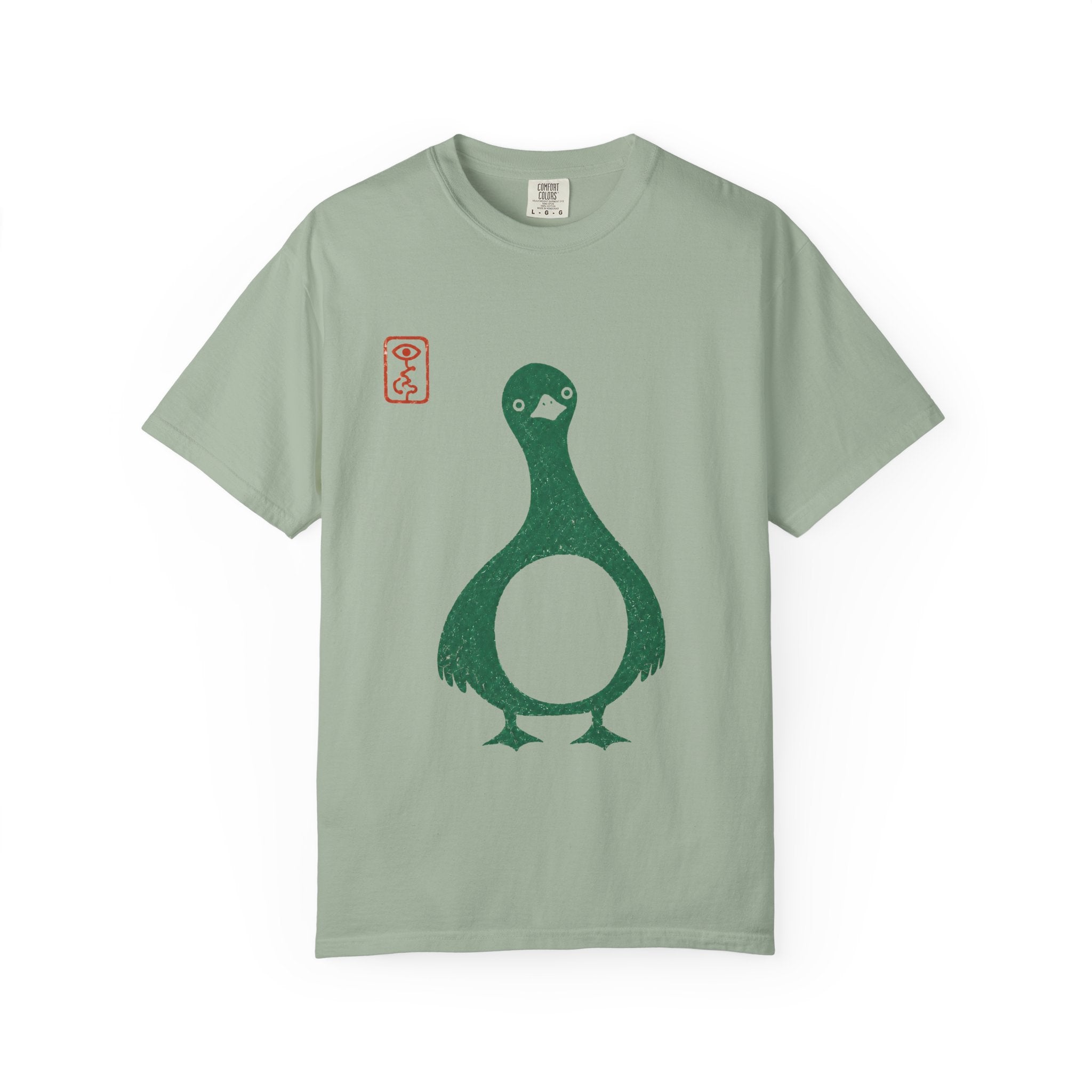 Pigeon Graphic T-Shirt — Vintage Green Bird Print