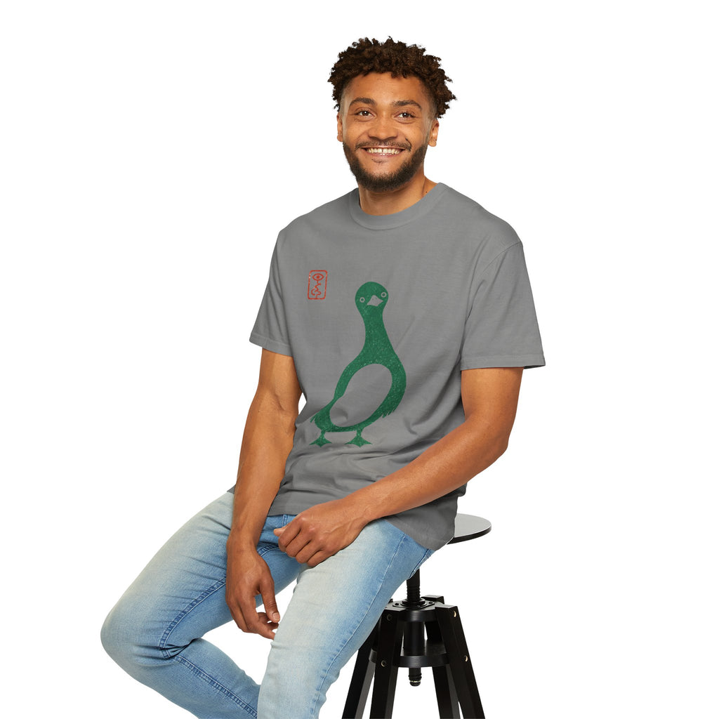 Pigeon Graphic T-Shirt — Vintage Green Bird Print