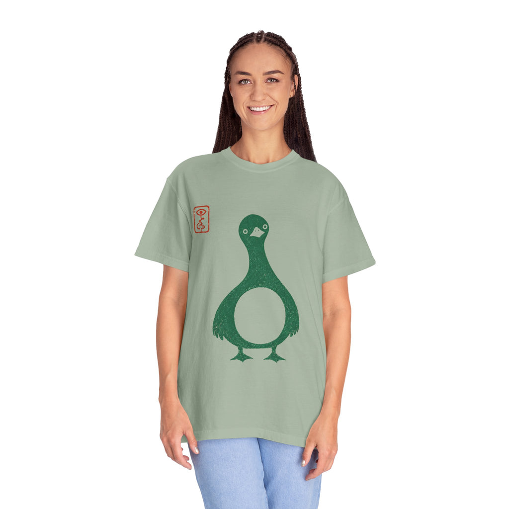 Pigeon Graphic T-Shirt — Vintage Green Bird Print