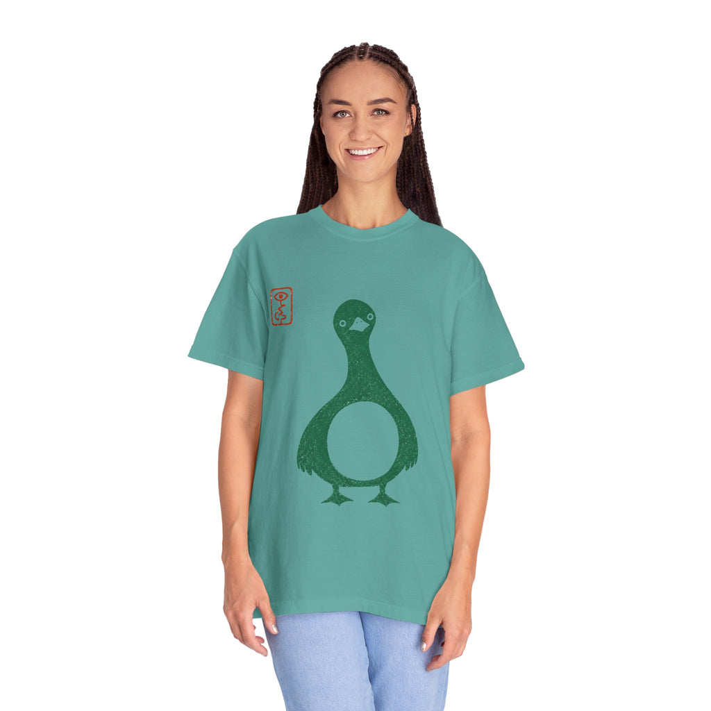 Pigeon Graphic T-Shirt — Vintage Green Bird Print
