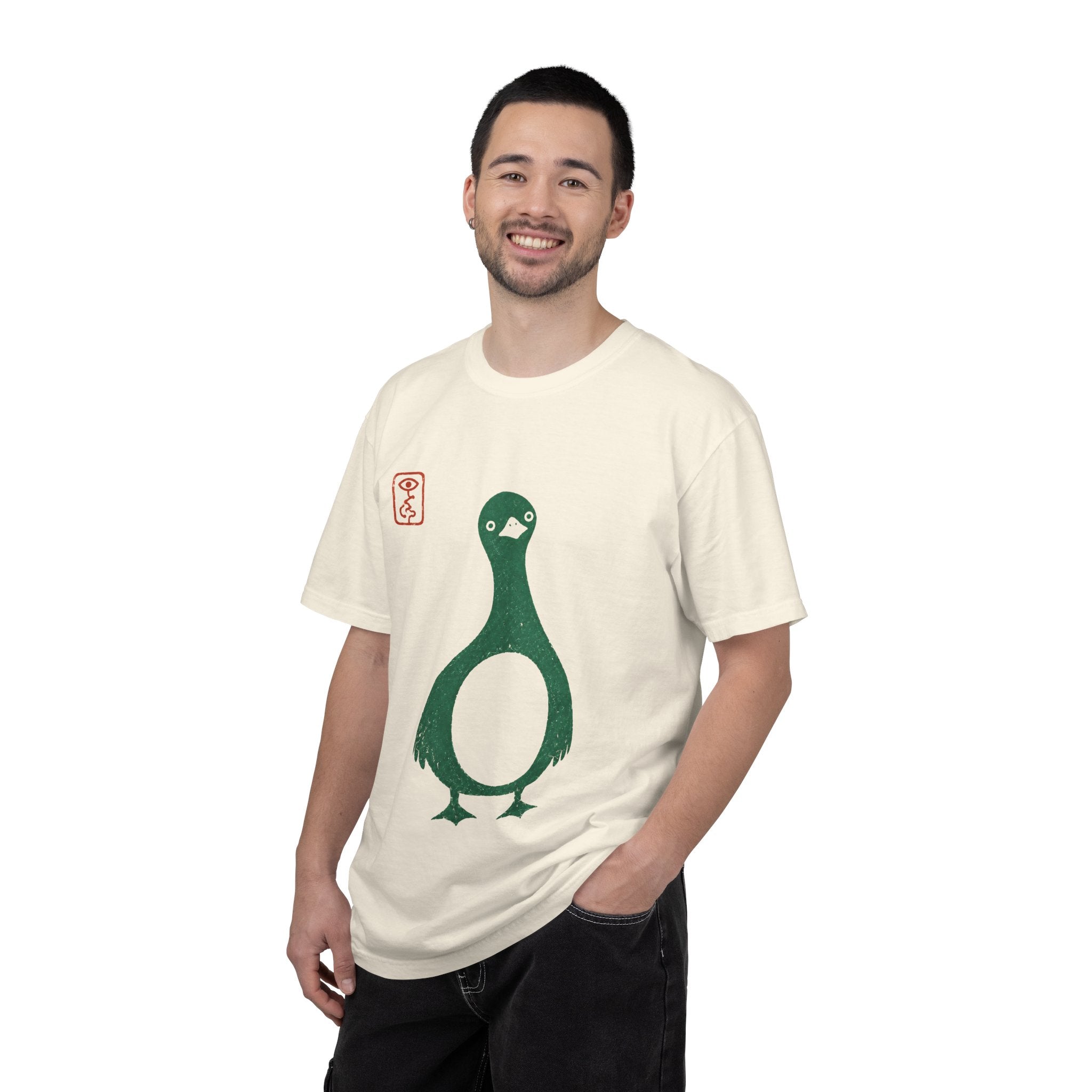 Pigeon Graphic T-Shirt — Vintage Green Bird Print