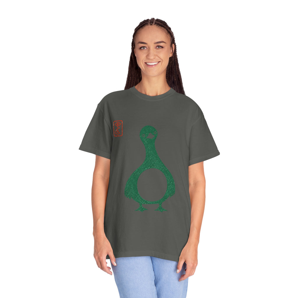 Pigeon Graphic T-Shirt — Vintage Green Bird Print