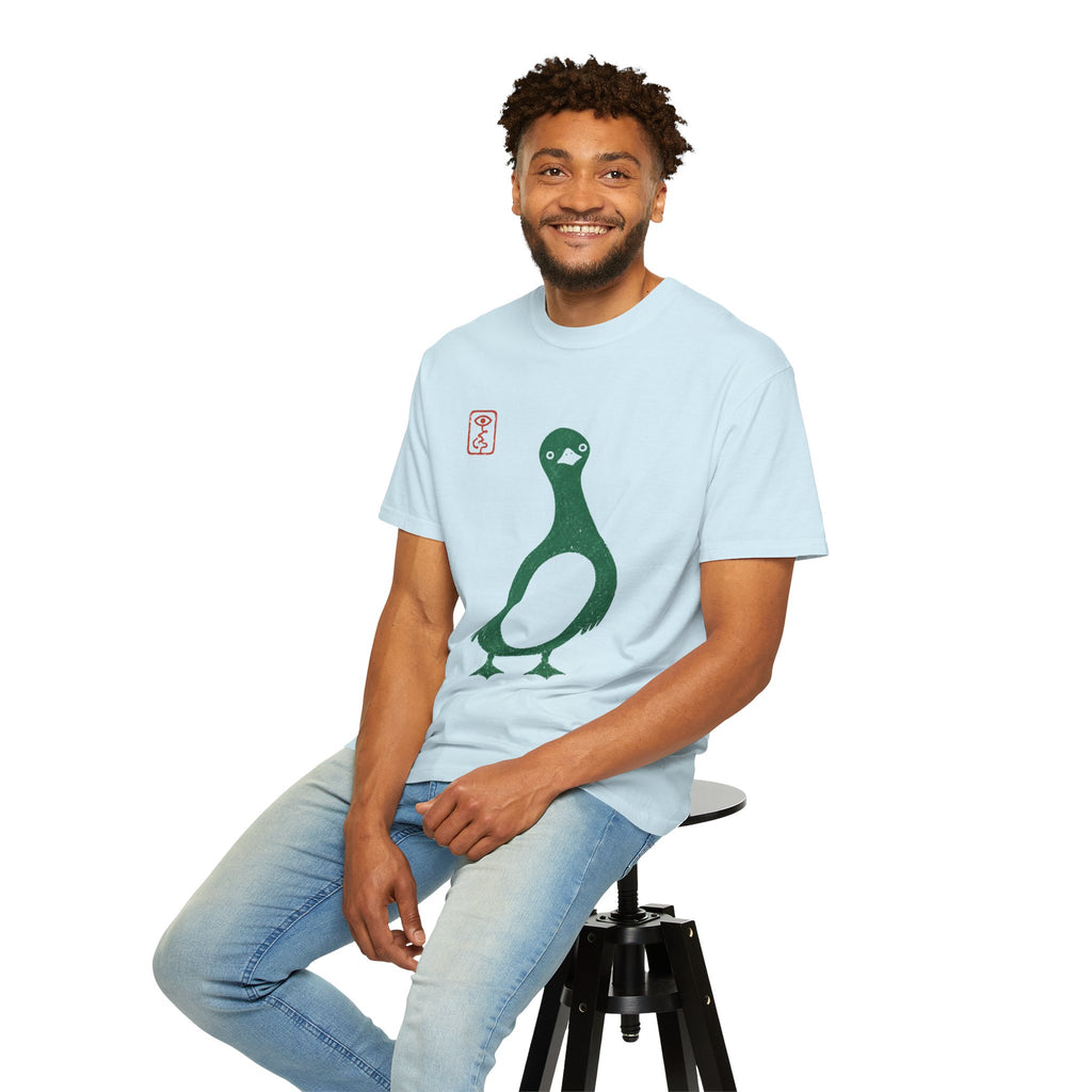 Pigeon Graphic T-Shirt — Vintage Green Bird Print