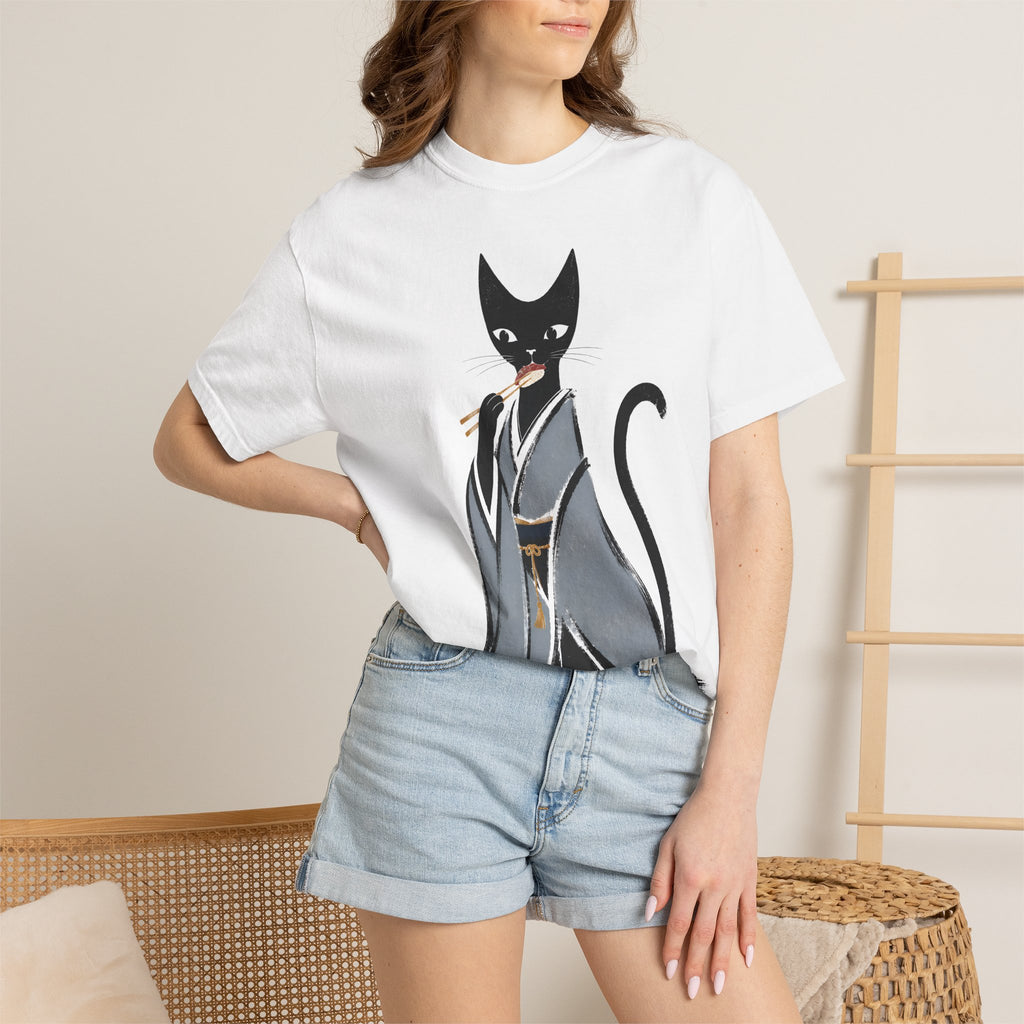 Kat in Kimono T-Shirt — Japanese Cat Illustration Tee