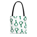 Green Penguin Pattern Tote Bag — Cute Reusable Shopping & Beach Tote