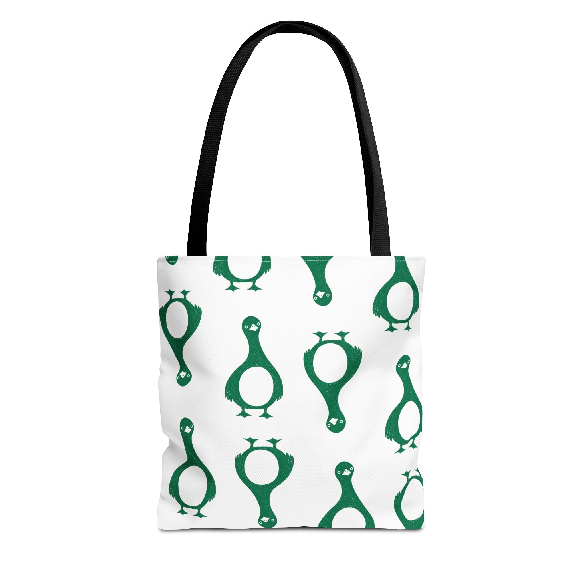 Green Penguin Pattern Tote Bag — Cute Reusable Shopping & Beach Tote