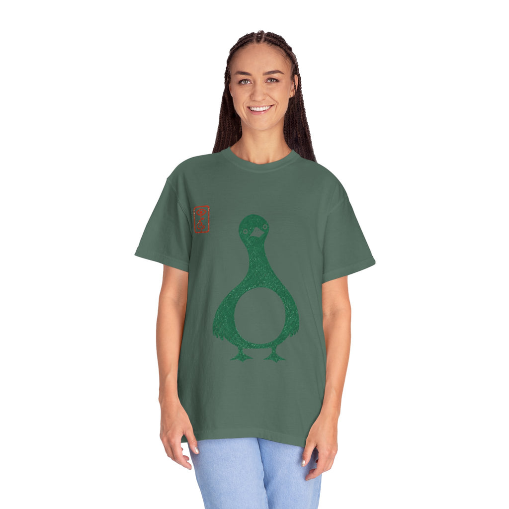 Pigeon Graphic T-Shirt — Vintage Green Bird Print