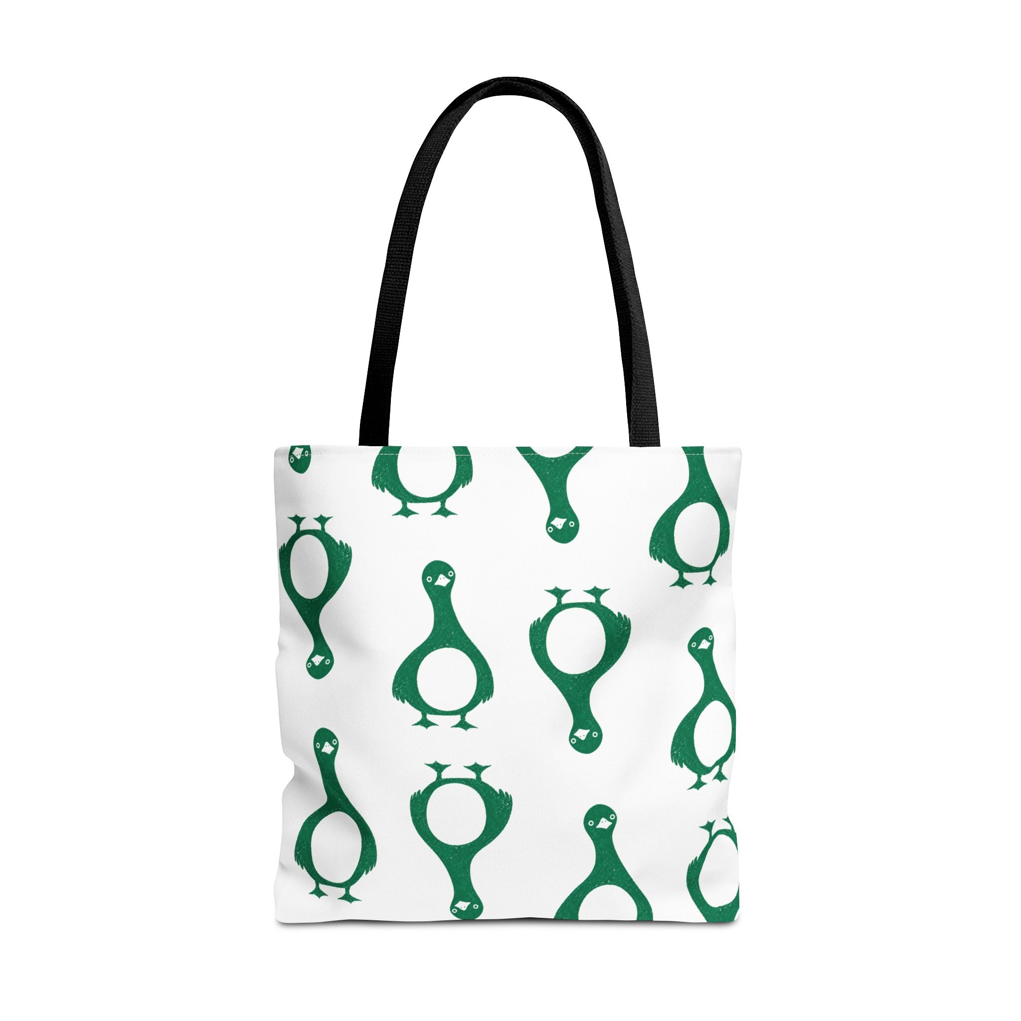 Green Penguin Pattern Tote Bag — Cute Reusable Shopping & Beach Tote