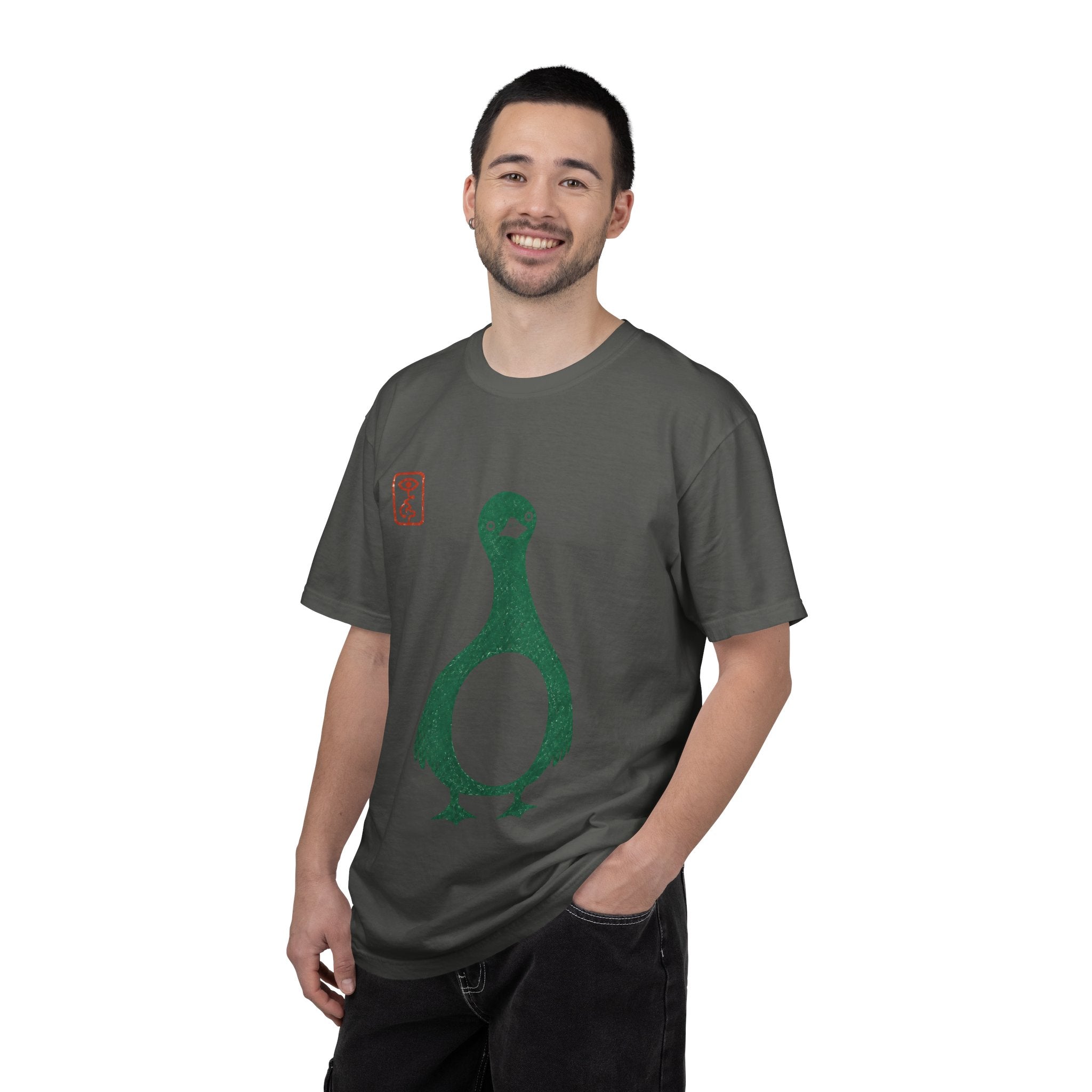 Pigeon Graphic T-Shirt — Vintage Green Bird Print