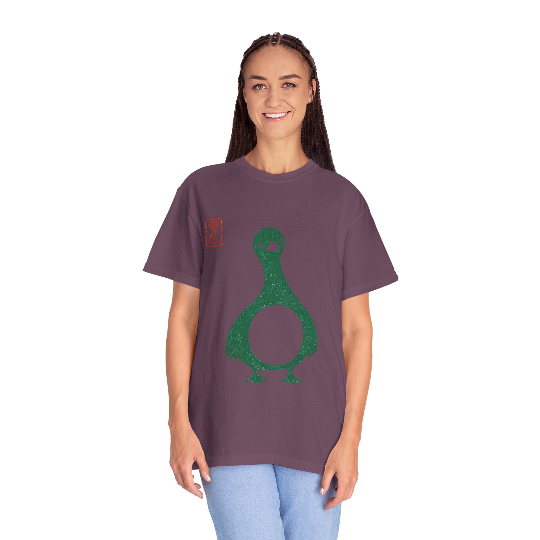 Pigeon Graphic T-Shirt — Vintage Green Bird Print
