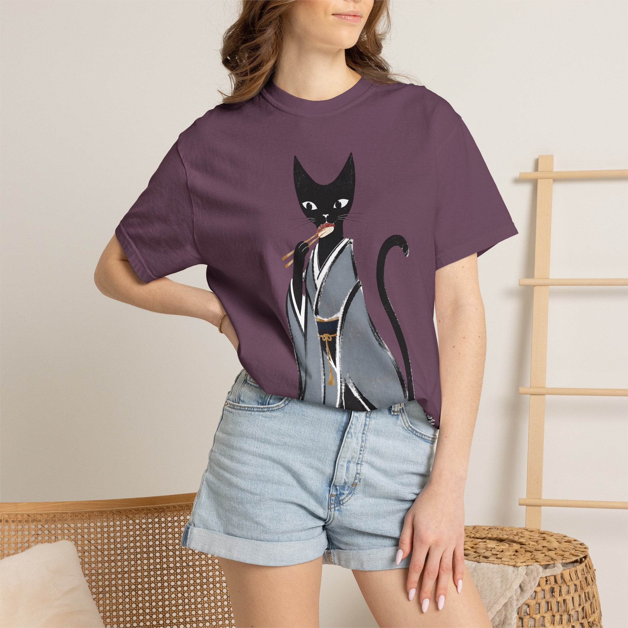 Kat in Kimono T-Shirt — Japanese Cat Illustration Tee