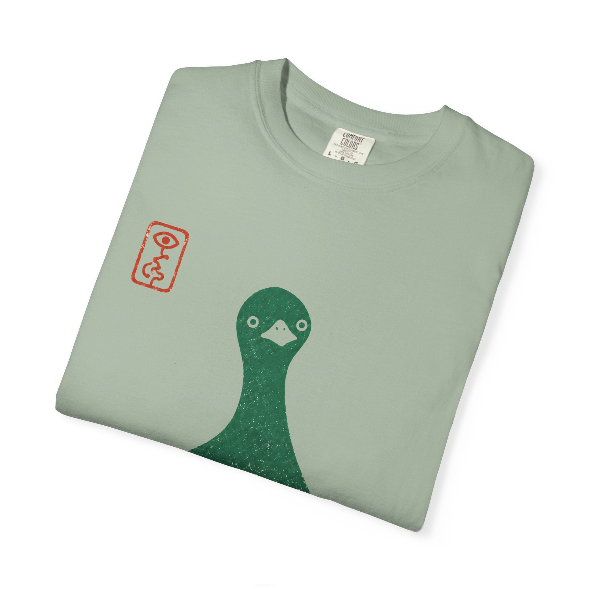 Pigeon Graphic T-Shirt — Vintage Green Bird Print