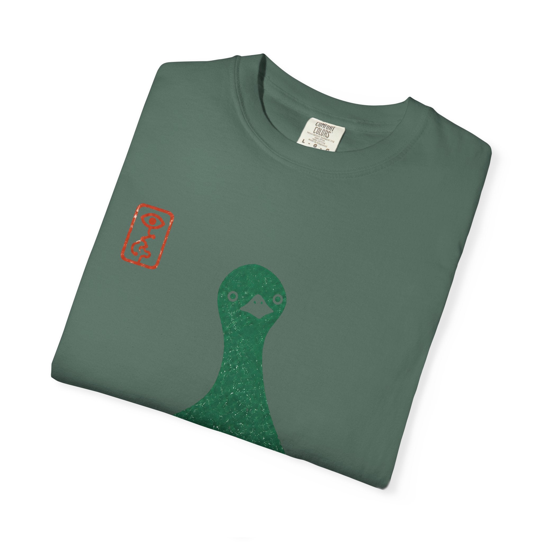 Pigeon Graphic T-Shirt — Vintage Green Bird Print