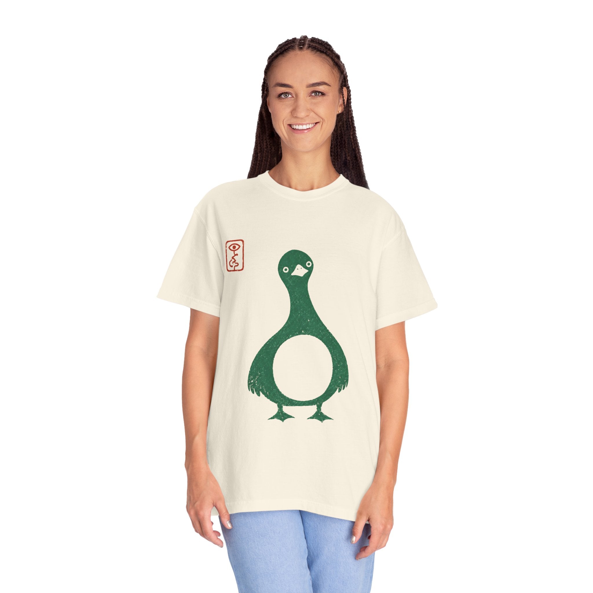 Pigeon Graphic T-Shirt — Vintage Green Bird Print