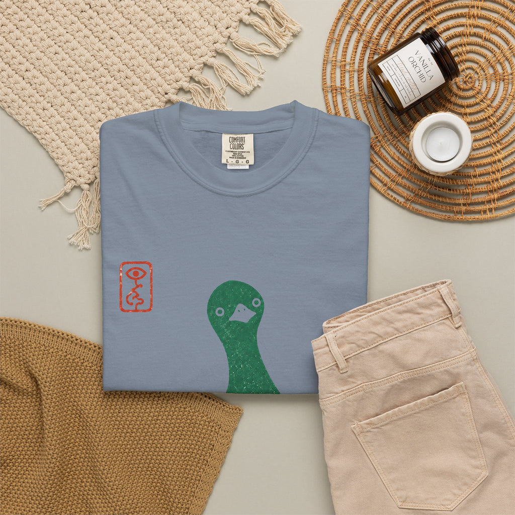 Pigeon Graphic T-Shirt — Vintage Green Bird Print