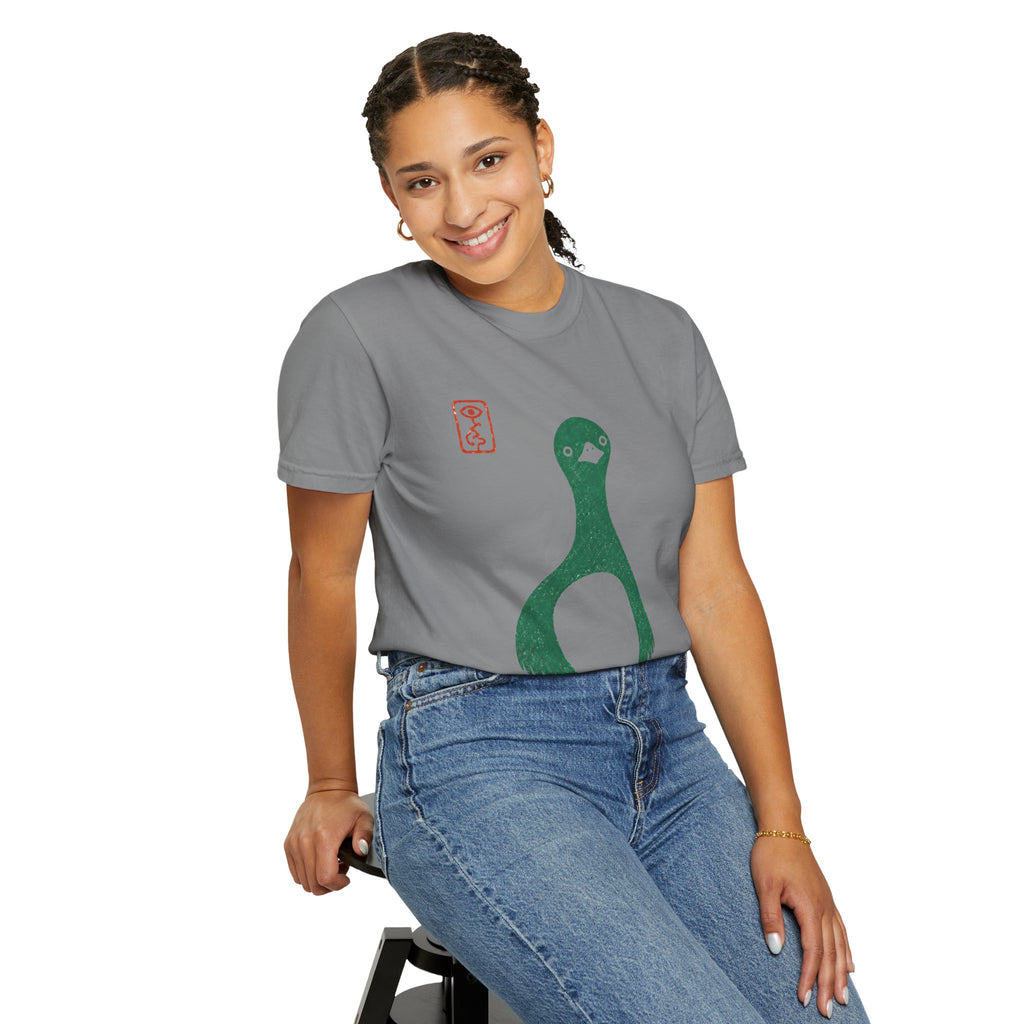 Pigeon Graphic T-Shirt — Vintage Green Bird Print
