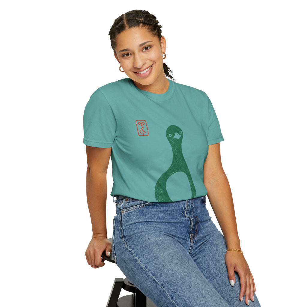 Pigeon Graphic T-Shirt — Vintage Green Bird Print