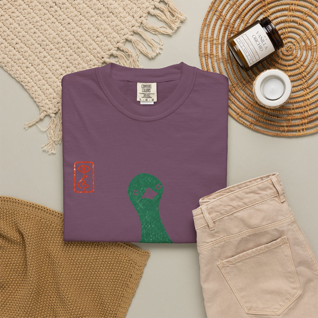 Pigeon Graphic T-Shirt — Vintage Green Bird Print