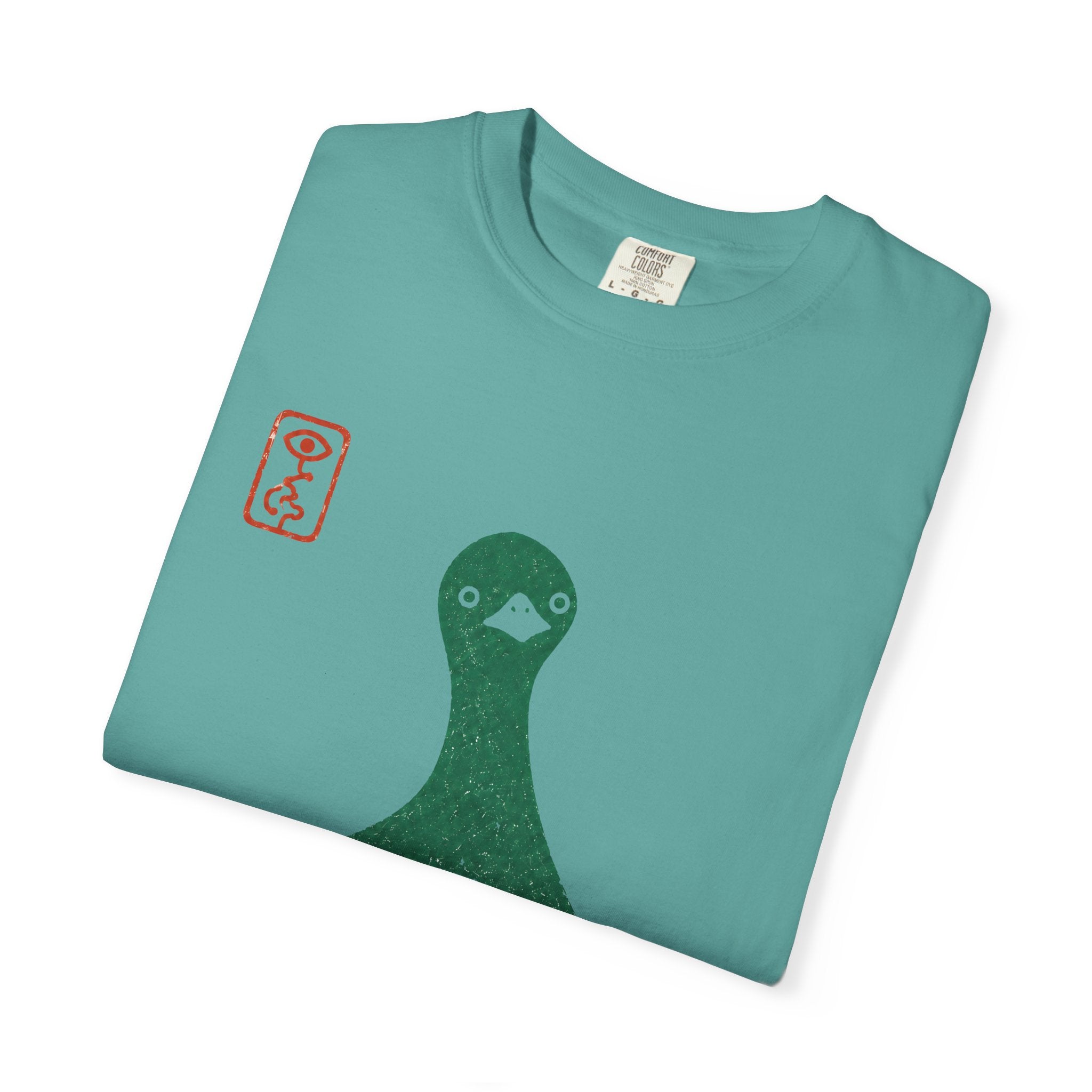Pigeon Graphic T-Shirt — Vintage Green Bird Print