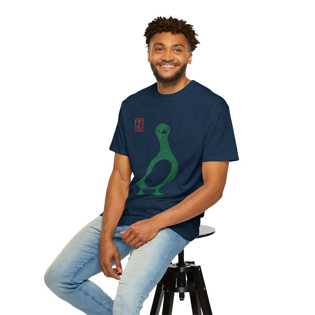 Pigeon Graphic T-Shirt — Vintage Green Bird Print