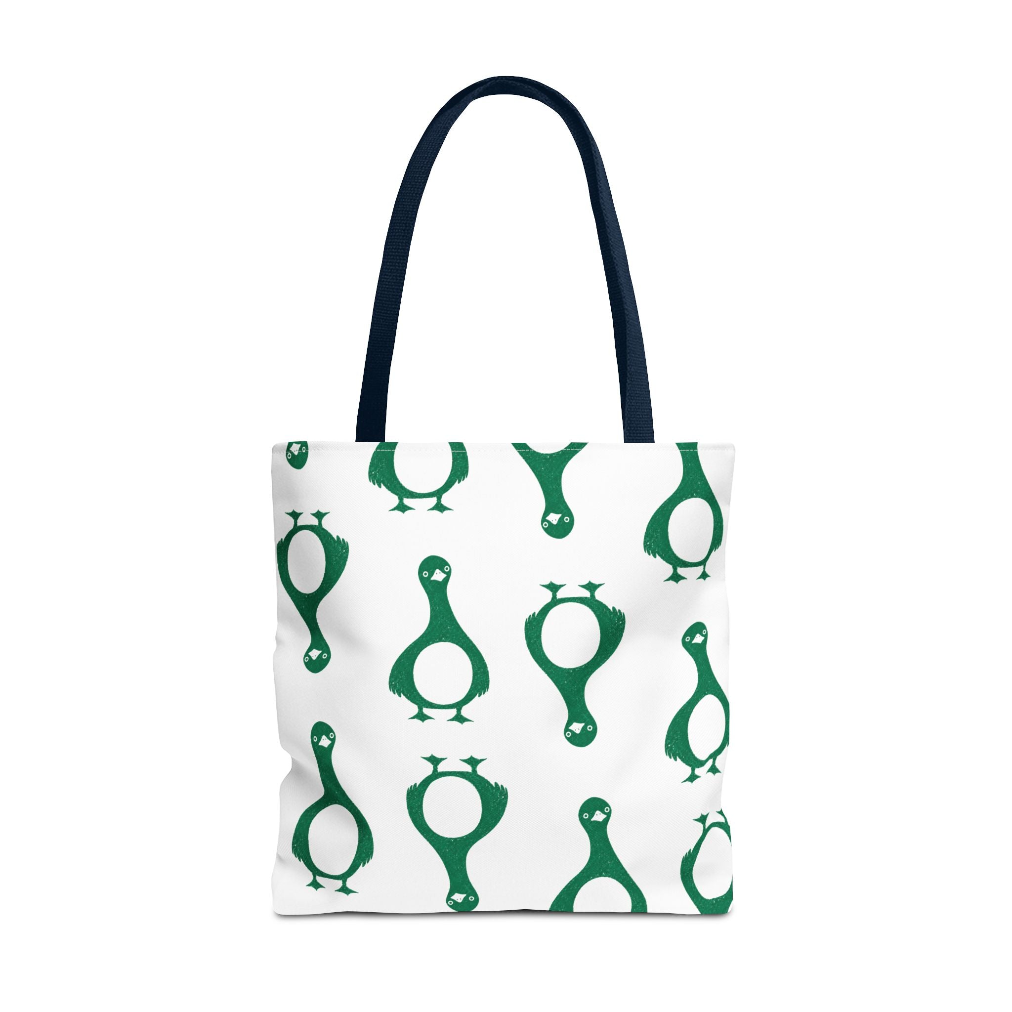 Green Penguin Pattern Tote Bag — Cute Reusable Shopping & Beach Tote