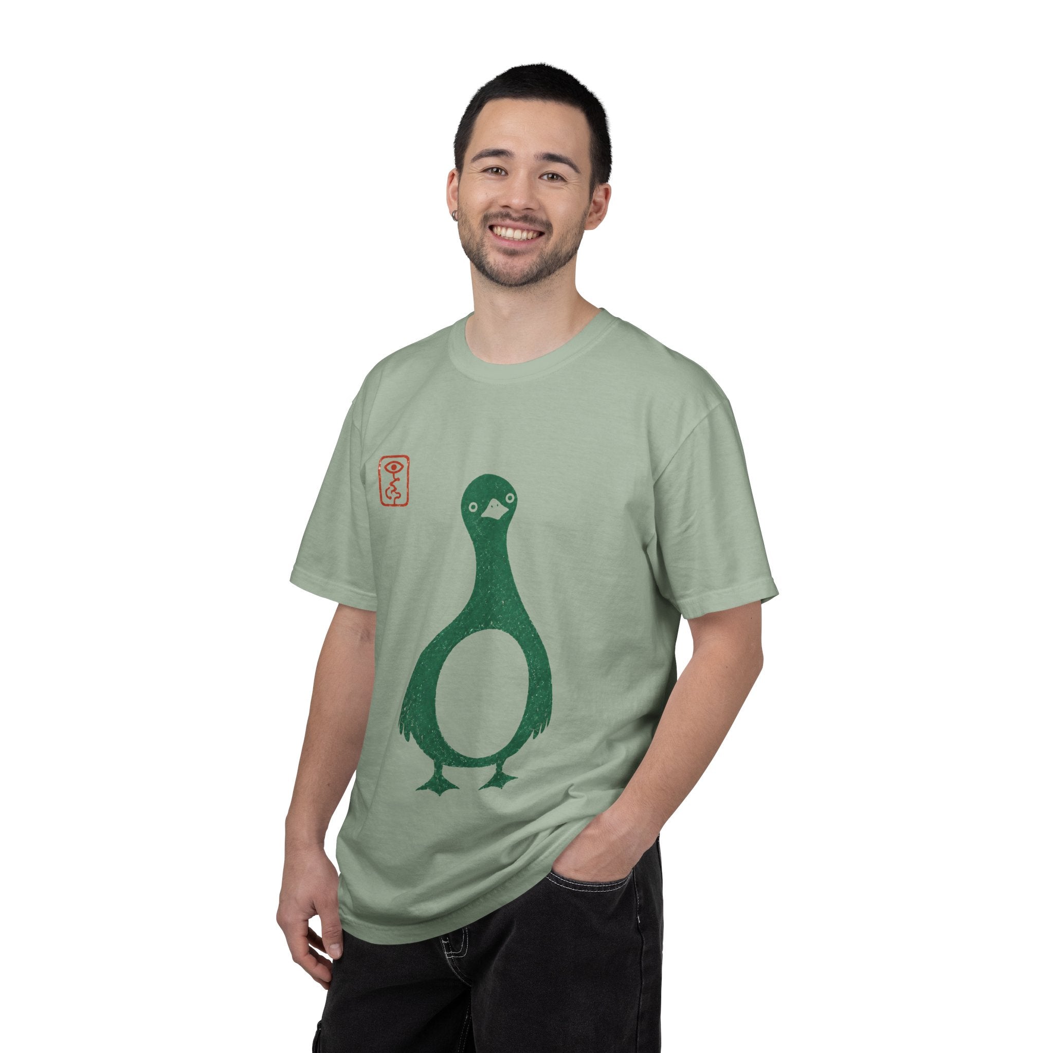 Pigeon Graphic T-Shirt — Vintage Green Bird Print