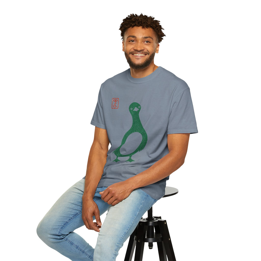 Pigeon Graphic T-Shirt — Vintage Green Bird Print