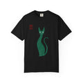 Cat Silhouette T-Shirt — Minimal Green Kitty Graphic Tee