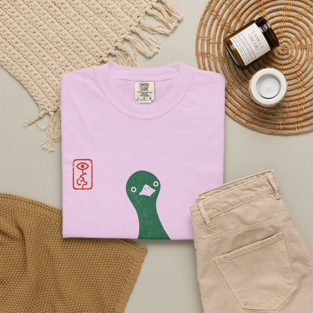 Pigeon Graphic T-Shirt — Vintage Green Bird Print
