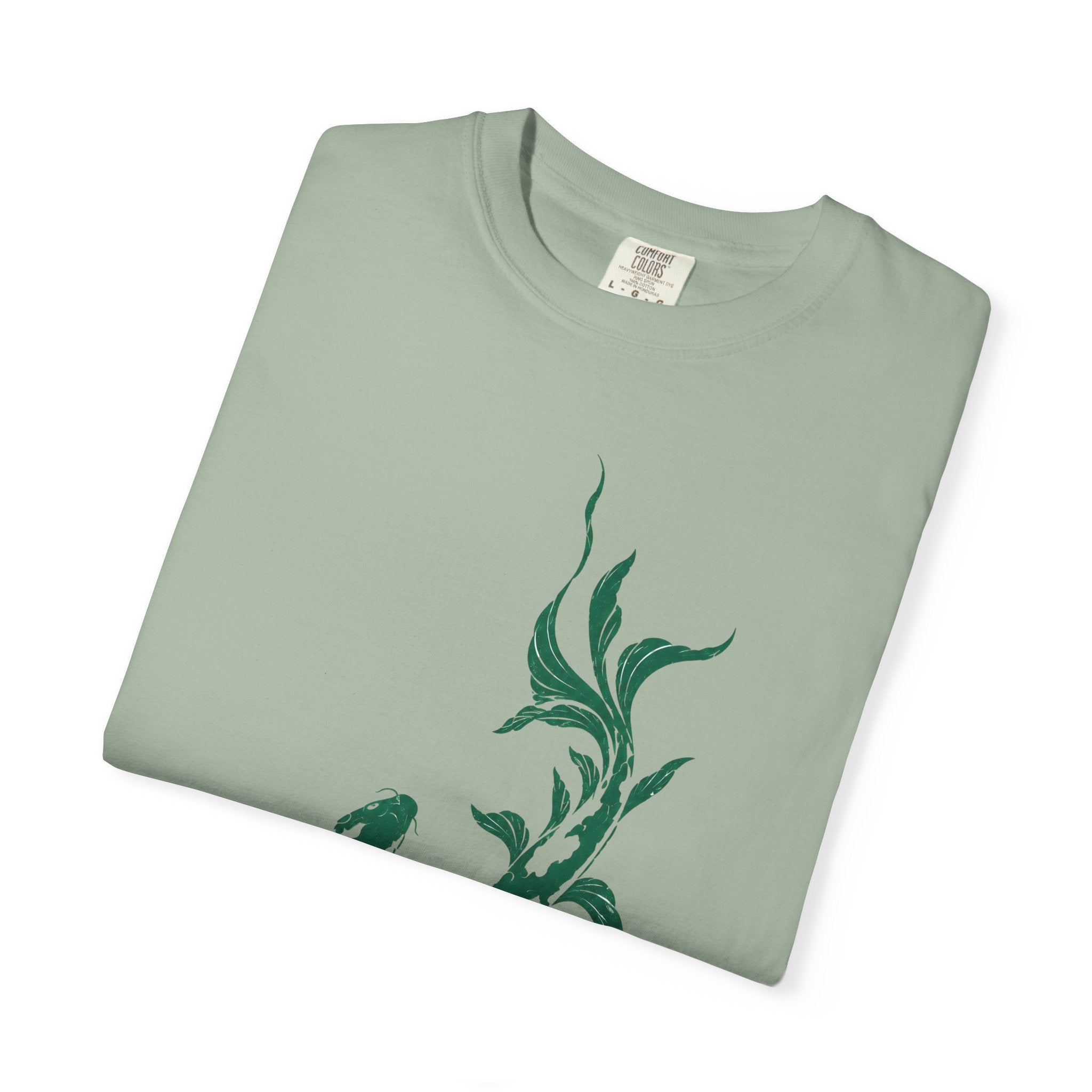 Koi Fish Graphic T-Shirt – Green Dual Koi Design