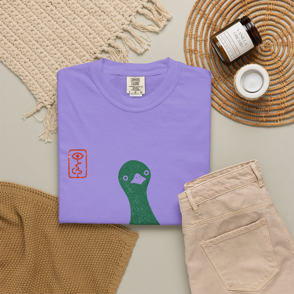 Pigeon Graphic T-Shirt — Vintage Green Bird Print