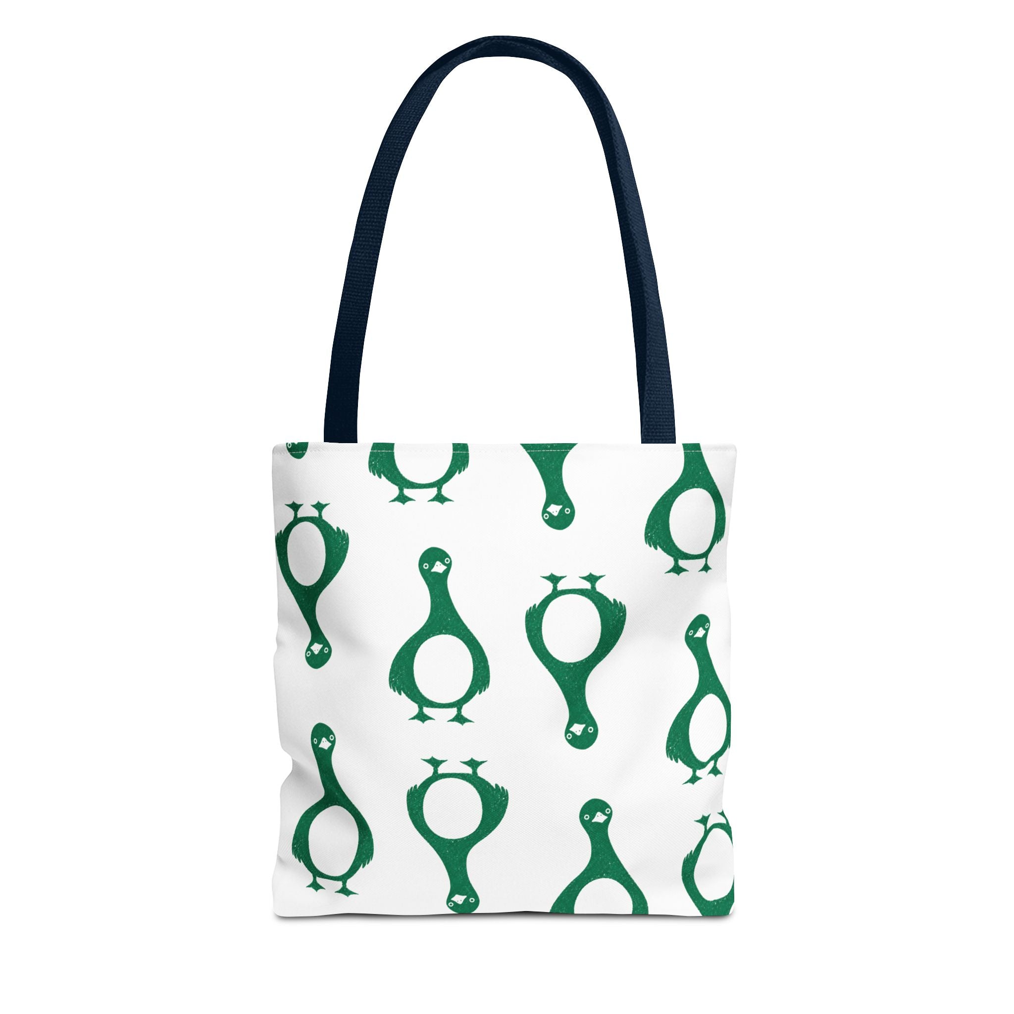 Green Penguin Pattern Tote Bag — Cute Reusable Shopping & Beach Tote