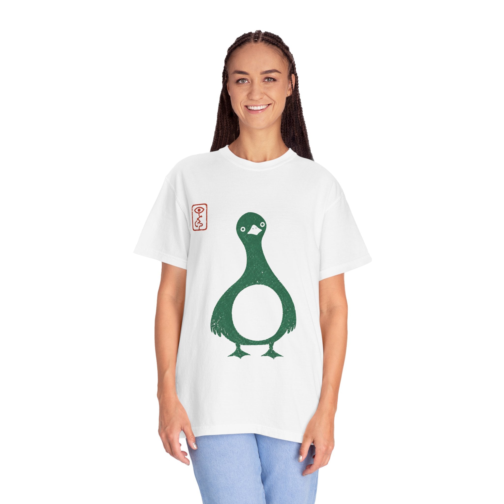 Pigeon Graphic T-Shirt — Vintage Green Bird Print
