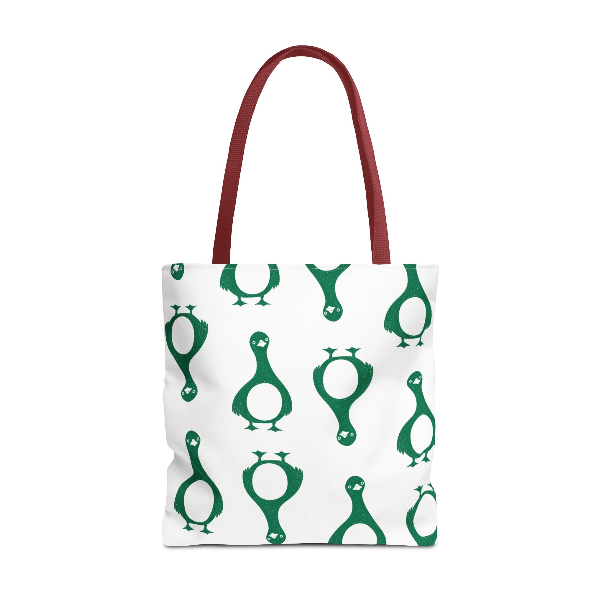 Green Penguin Pattern Tote Bag — Cute Reusable Shopping & Beach Tote
