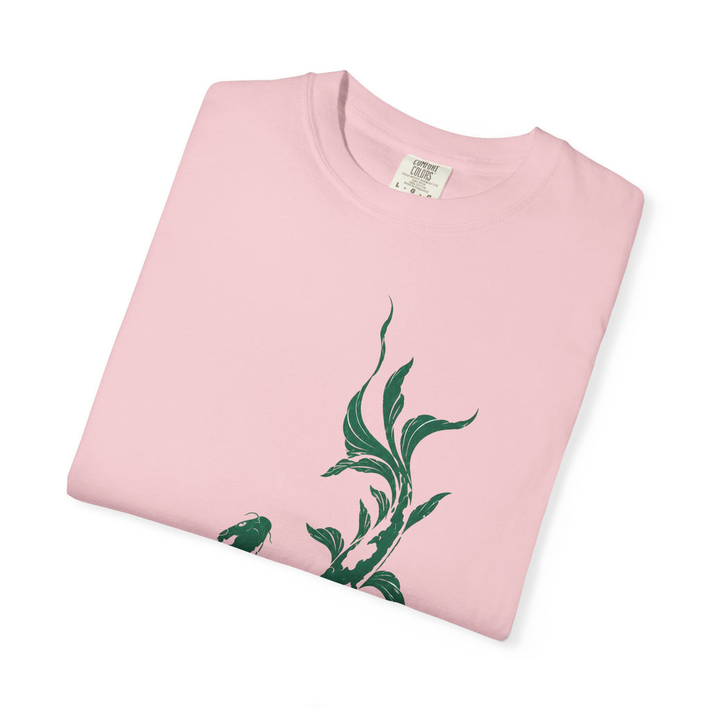 Koi Fish Graphic T-Shirt – Green Dual Koi Design