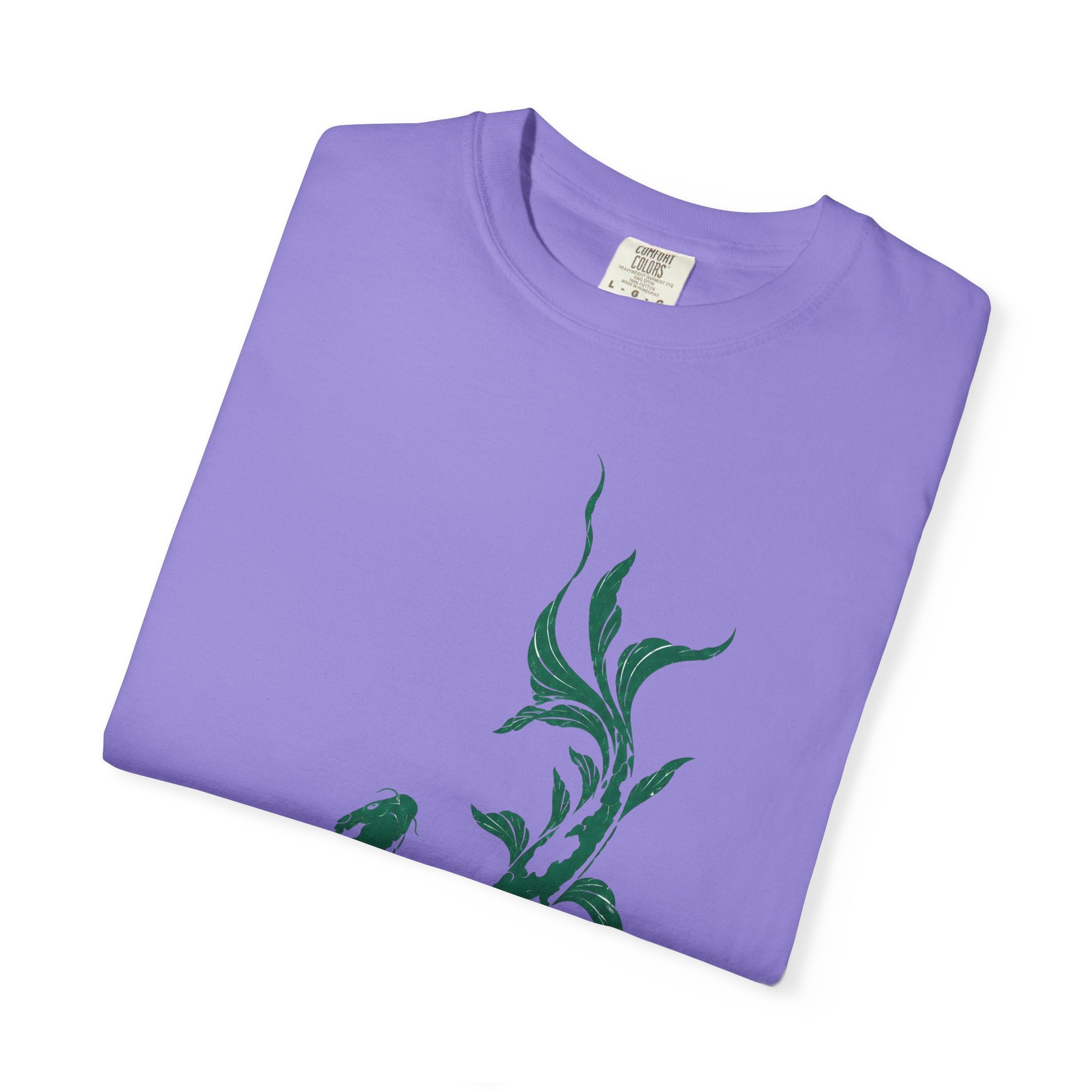 Koi Fish Graphic T-Shirt – Green Dual Koi Design
