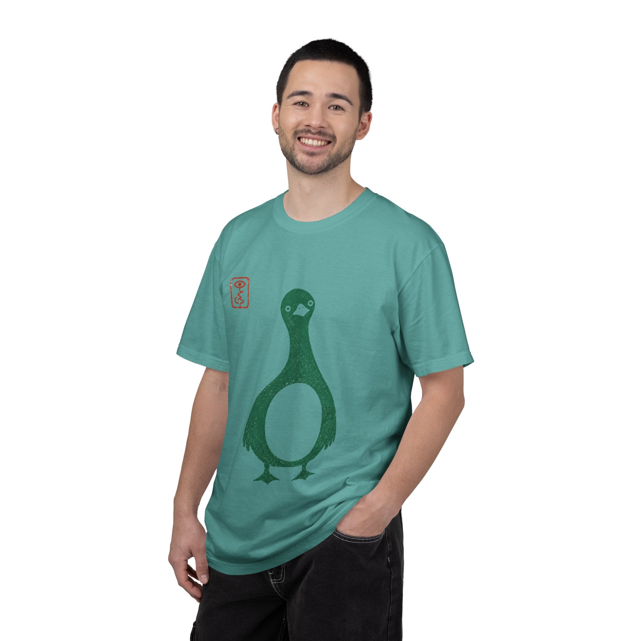 Pigeon Graphic T-Shirt — Vintage Green Bird Print