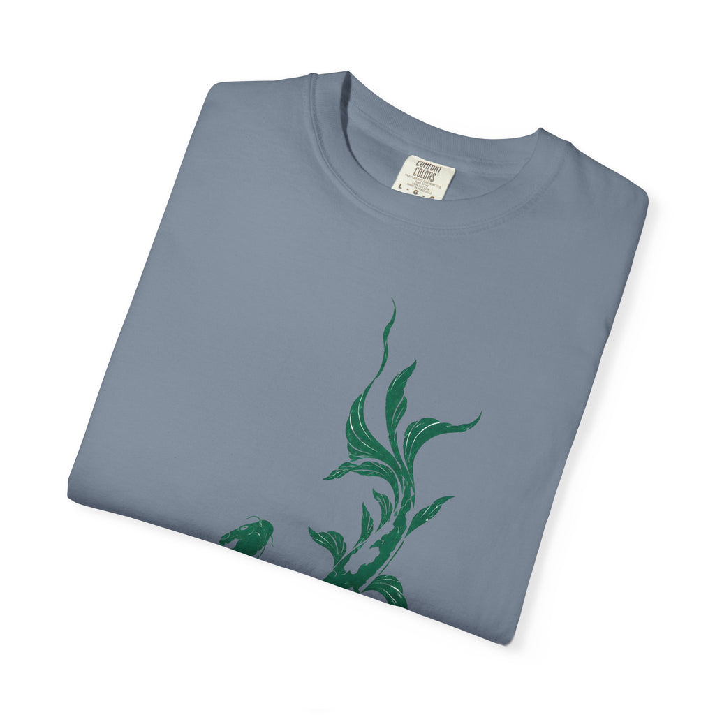 Koi Fish Graphic T-Shirt – Green Dual Koi Design