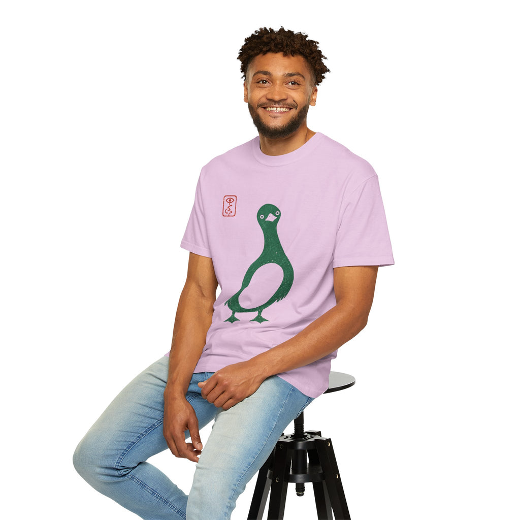 Pigeon Graphic T-Shirt — Vintage Green Bird Print
