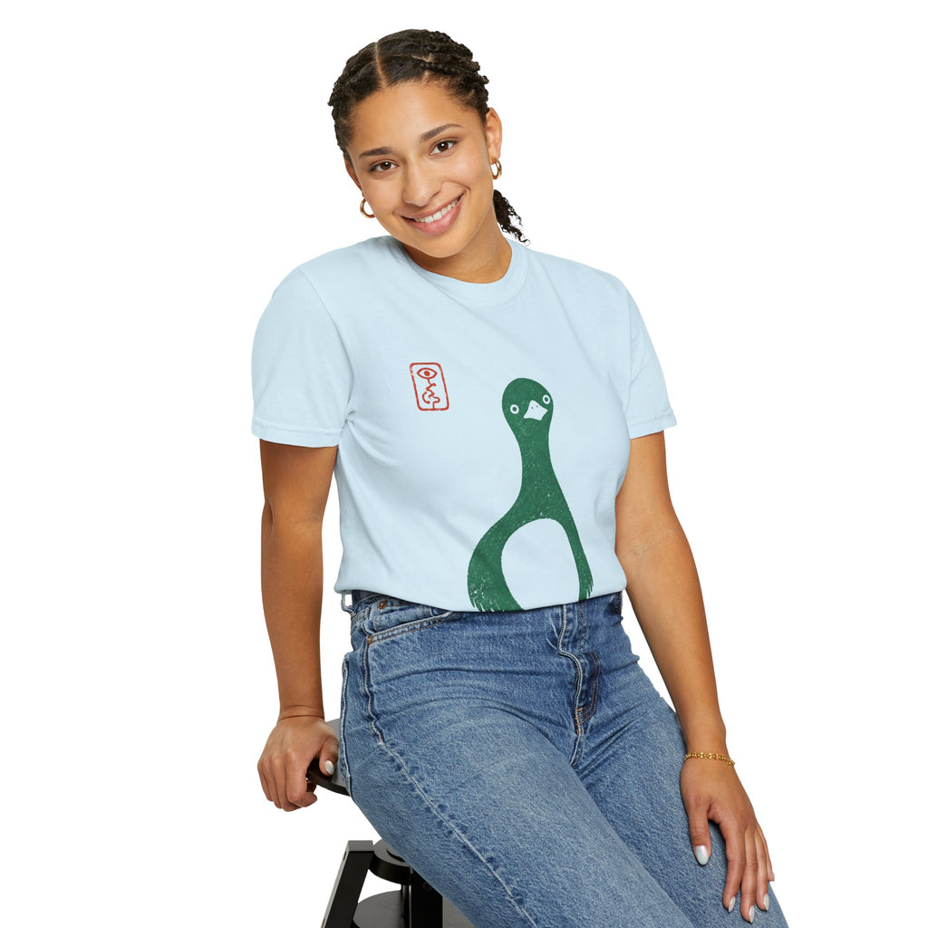 Pigeon Graphic T-Shirt — Vintage Green Bird Print