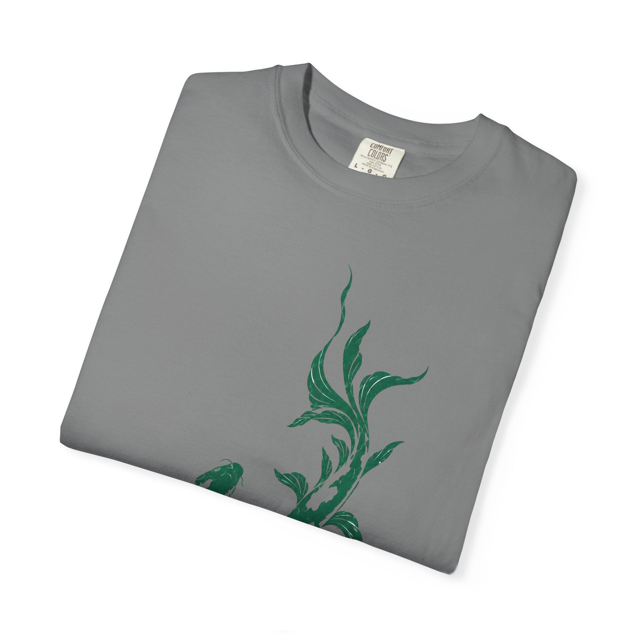 Koi Fish Graphic T-Shirt – Green Dual Koi Design